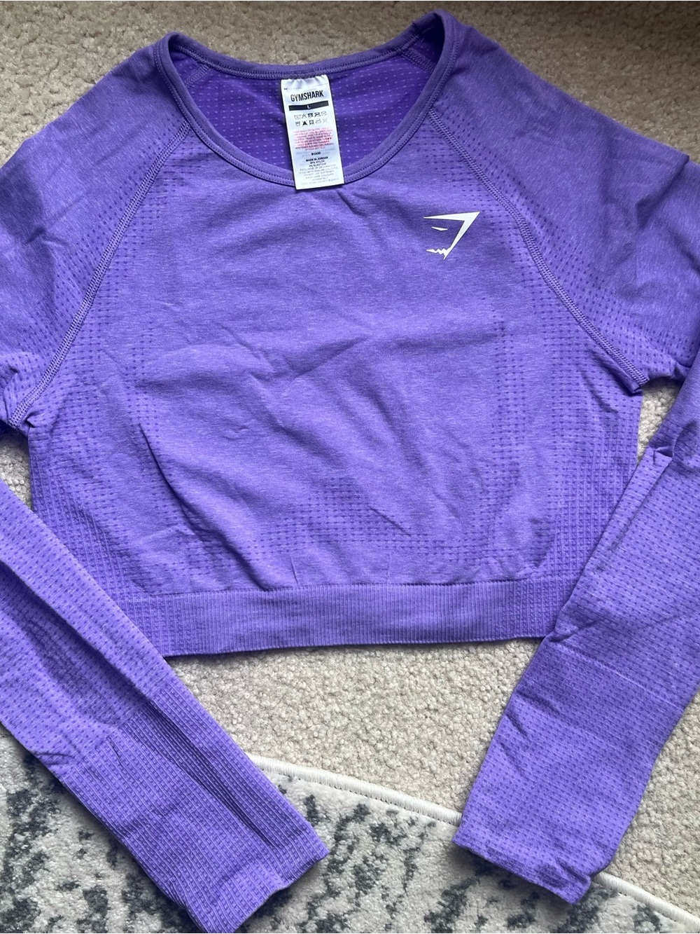 Gymshark Purple Seamless Long-Sleeve Crop - Vital Seamless 2.0